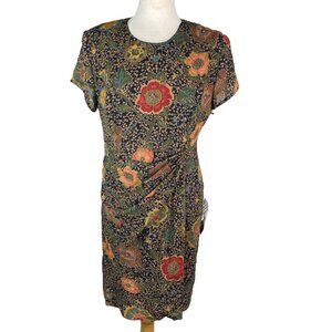 Vtg 90s Kristy Michaels 14 Petite Floral Midi Dress NWT Made in the USA